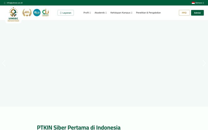 Screenshot of syekhnurjati.ac.id
