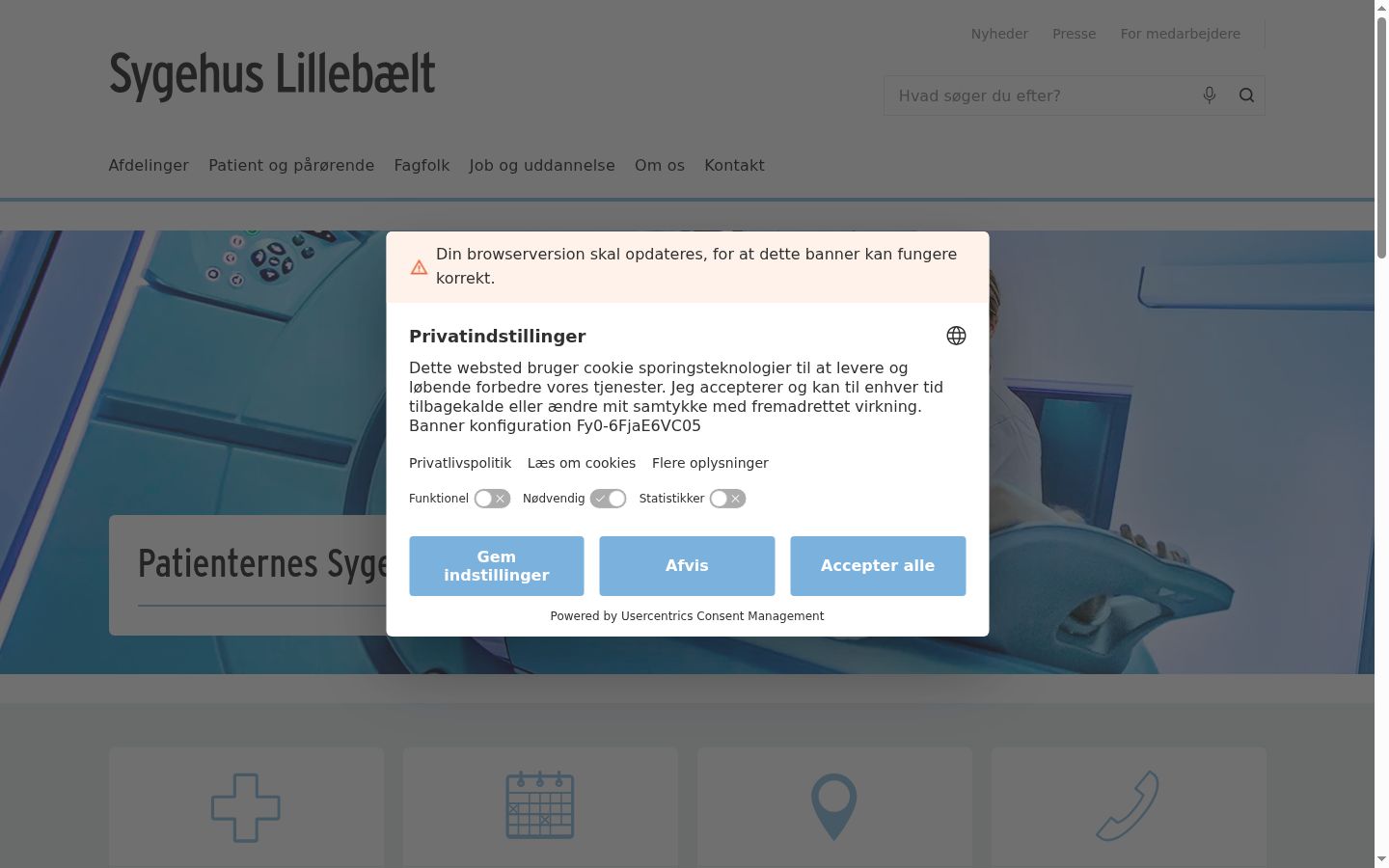 Screenshot des Einwilligungsbanners vor jeglicher Interaktion