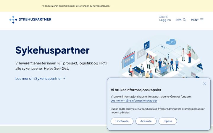 Screenshot of sykehuspartner.no