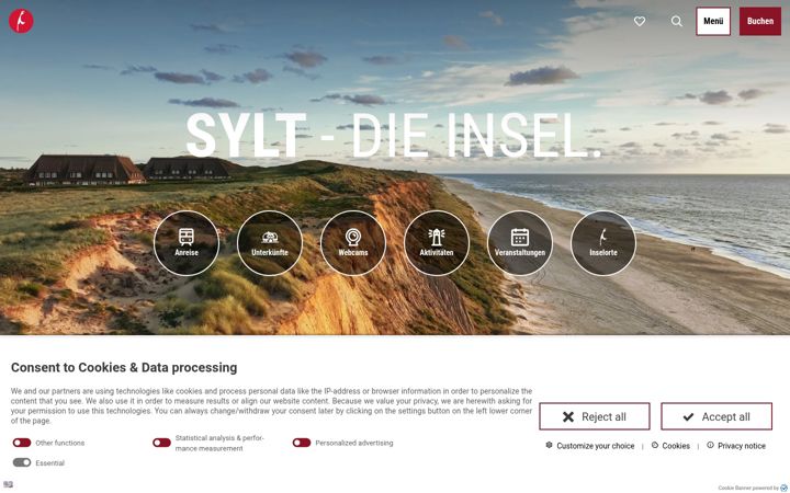 Ekrano kopija sylt.de