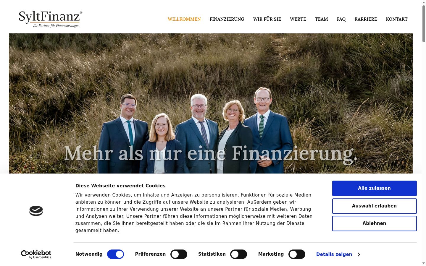 Screenshot del banner di consenso mostrato prima di qualsiasi interazione