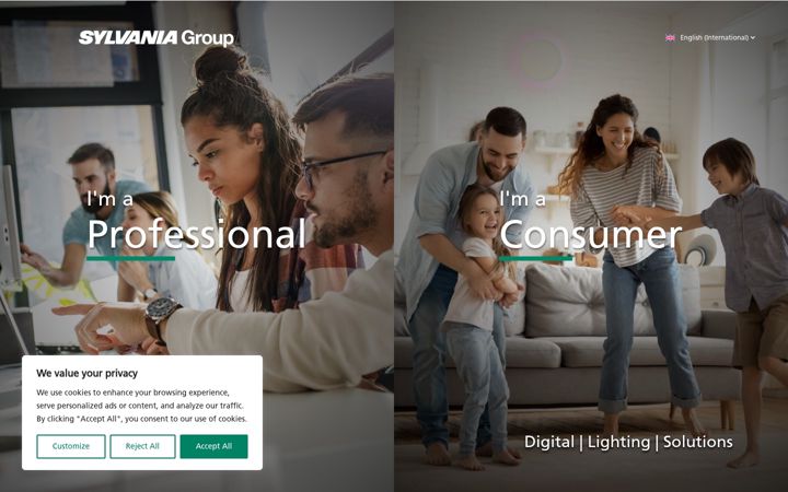 Screenshot von sylvania-group.com