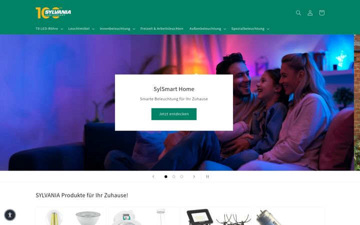 Screenshot of sylvania-shop.de