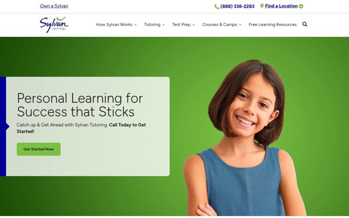 Screenshot of sylvanlearning.com
