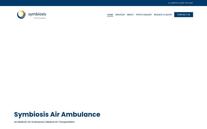 Screenshot of symbiosisairambulance.com