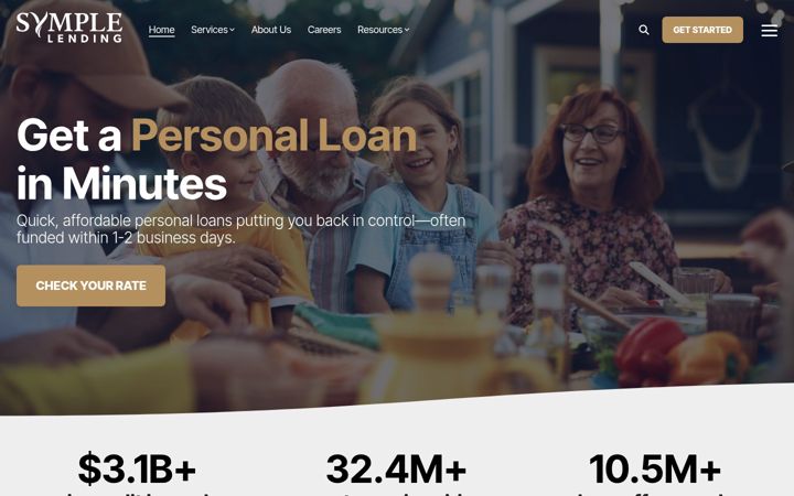 Screenshot of symplelending.com