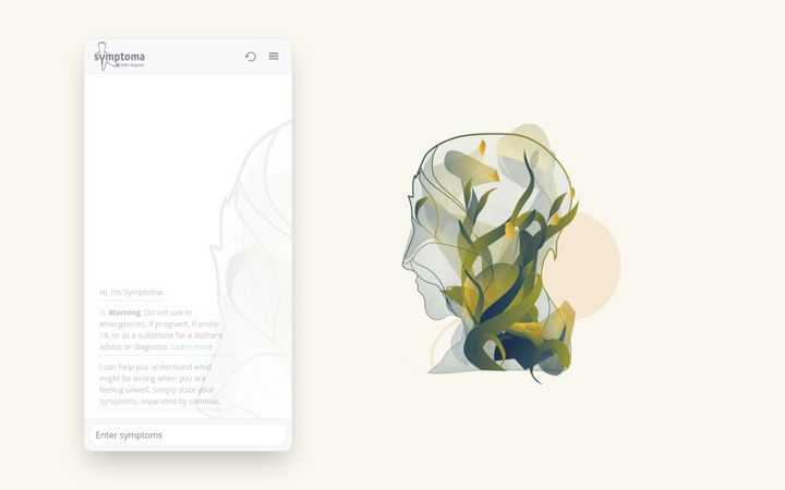 Screenshot of symptoma.com