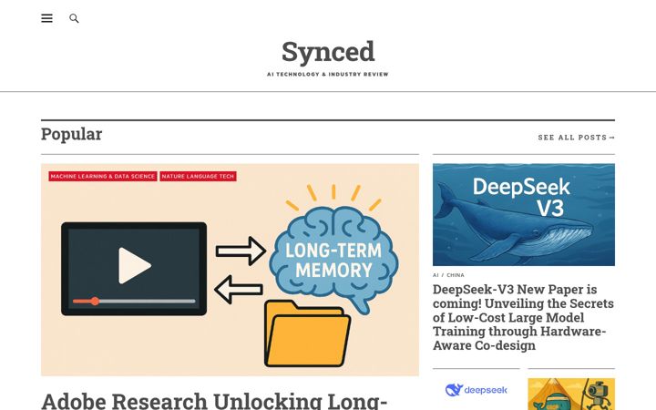 Screenshot of syncedreview.com