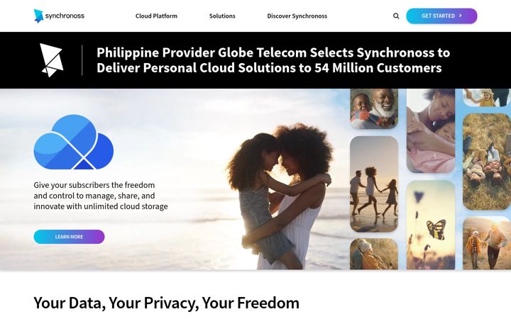 Screenshot di synchronoss.com