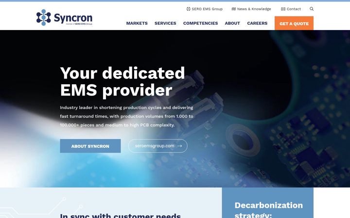 Screenshot ta' syncron-ems.com