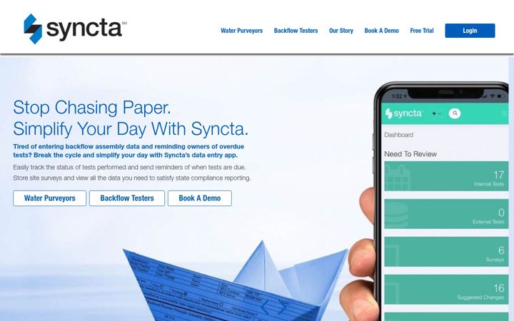 Screenshot ta' syncta.com