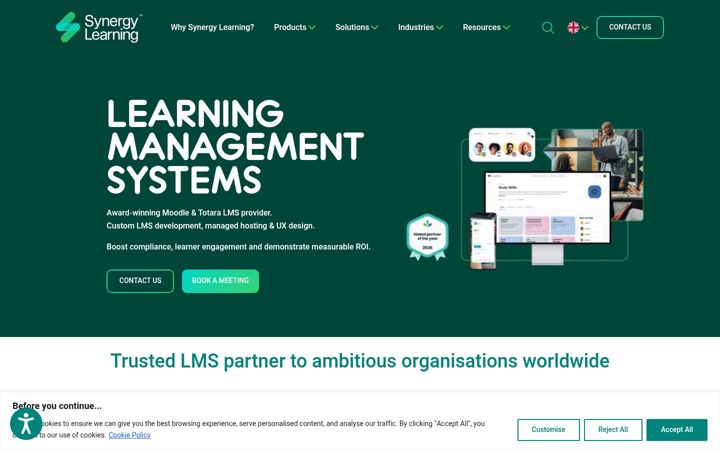 Screenshot of synergy-learning.com