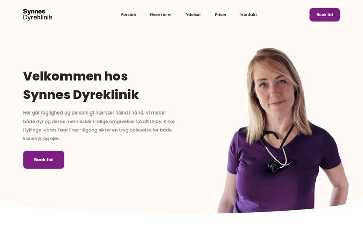 Screenshot of synnesdyreklinik.dk
