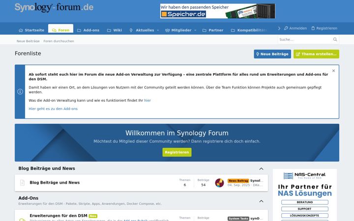 Screenshot of synology-forum.de