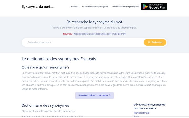 Screenshot of synonyme-du-mot.com