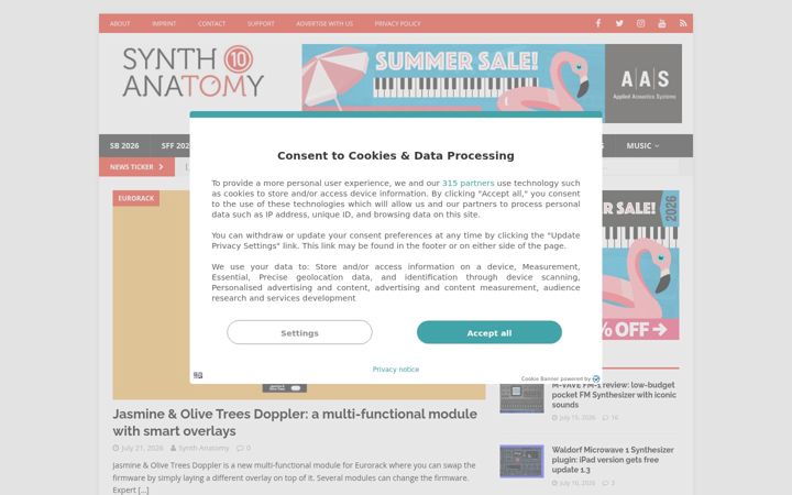 Screenshot of synthanatomy.com