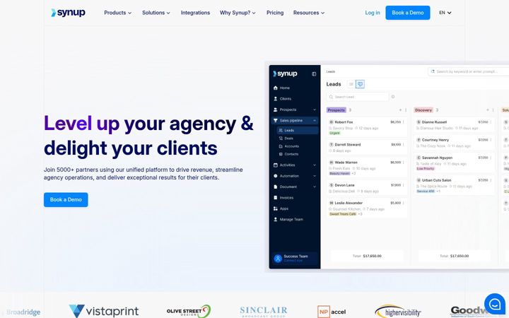 Screenshot of synup.com