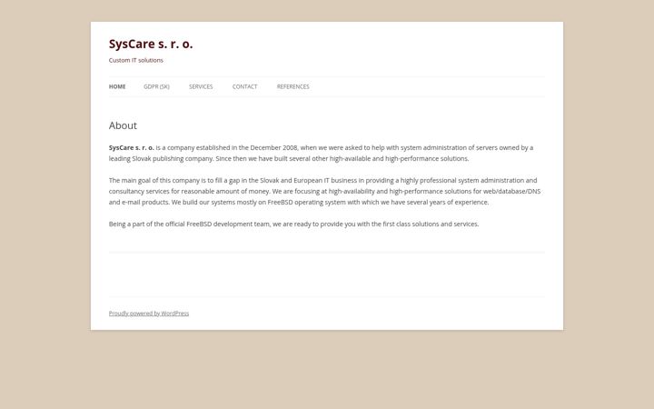 Screenshot of syscare.sk
