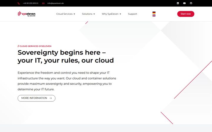 Screenshot of syseleven.de