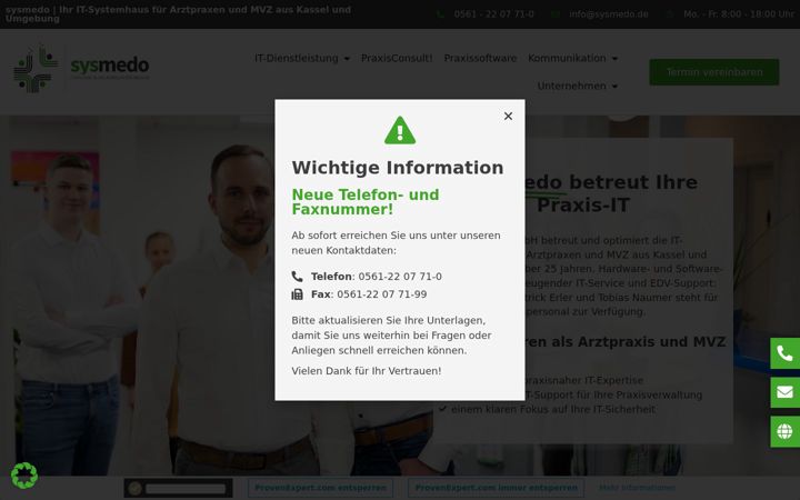 Screenshot of sysmedo.de