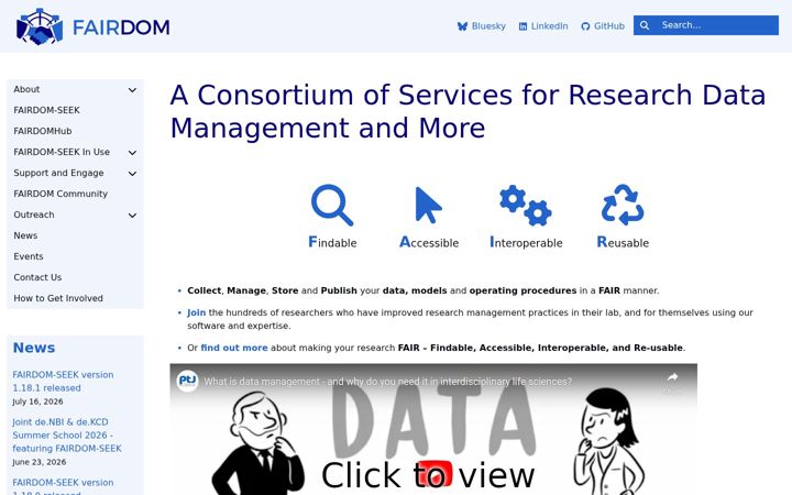 Screenshot of sysmo-db.org