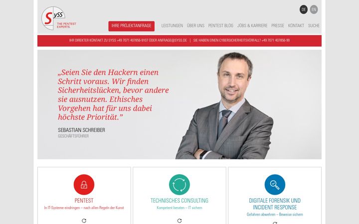 Screenshot of syss.de