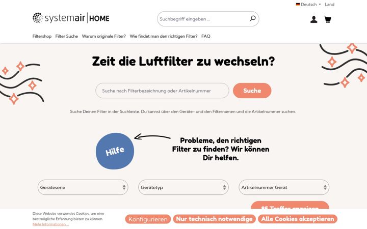 Ekraanipilt saidist systemairhome.de