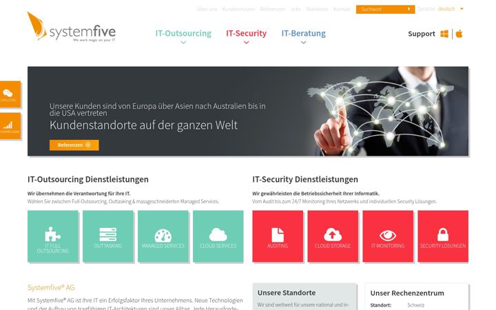 Screenshot of systemfive.com