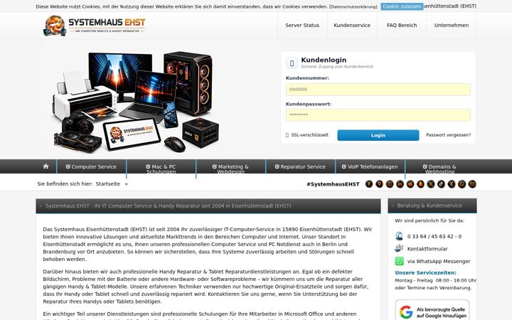 Screenshot of systemhaus-ehst.de