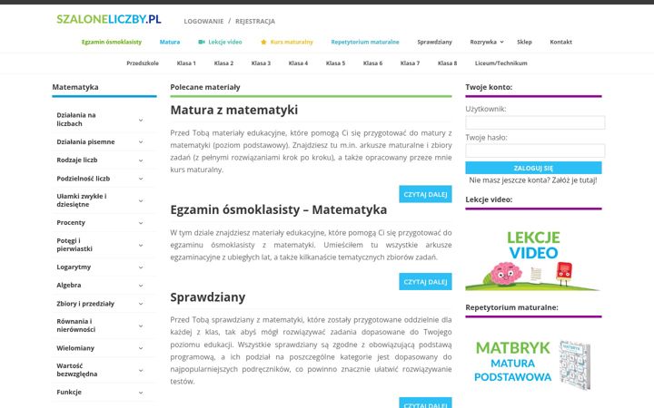 Screenshot of szaloneliczby.pl