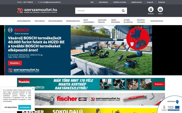 Screenshot of szerszamoutlet.hu