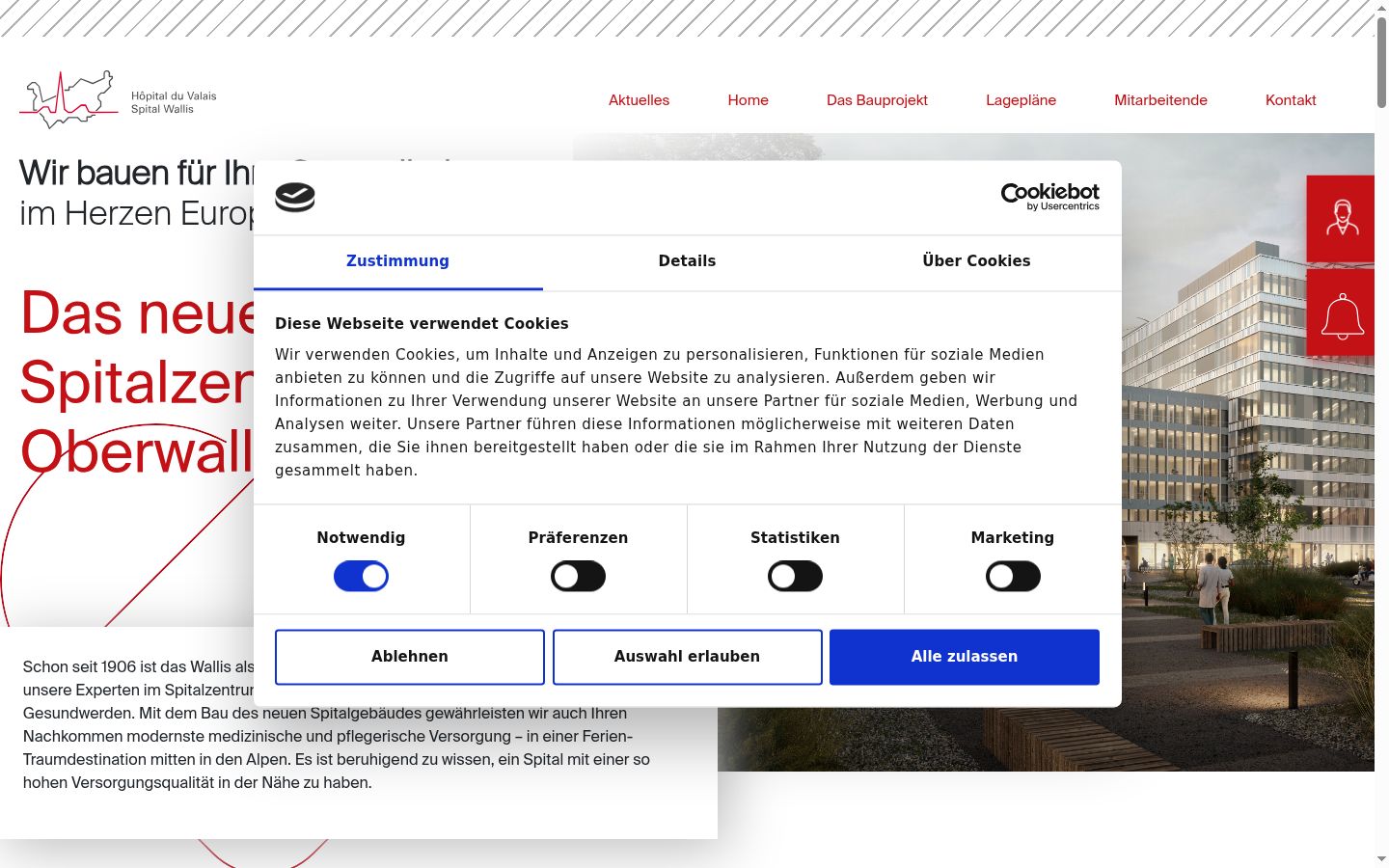 Screenshot of the consent banner shown before any interaction
