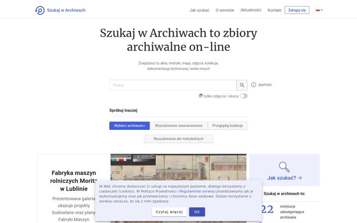 Screenshot of szukajwarchiwach.gov.pl