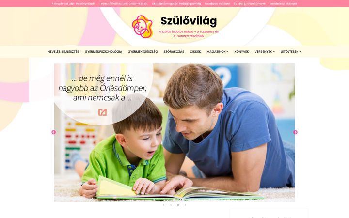 Skärmbild av szulovilag.hu