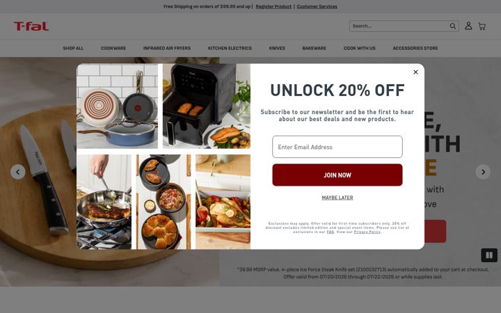 Screenshot of t-fal.com