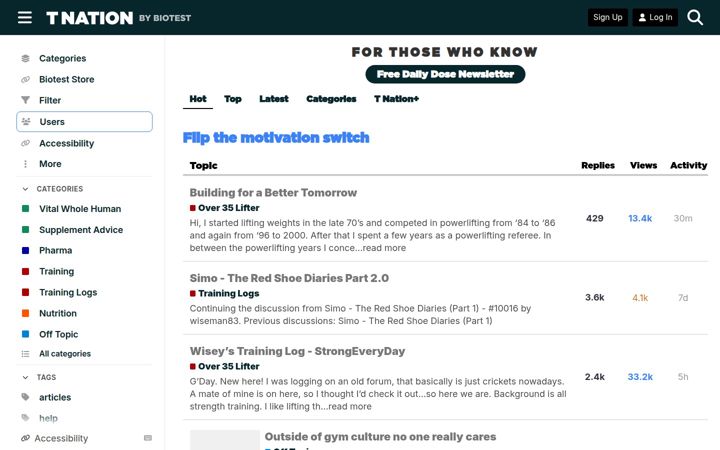Screenshot of t-nation.com