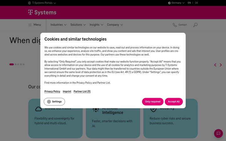 Screenshot of t-systems-service.com