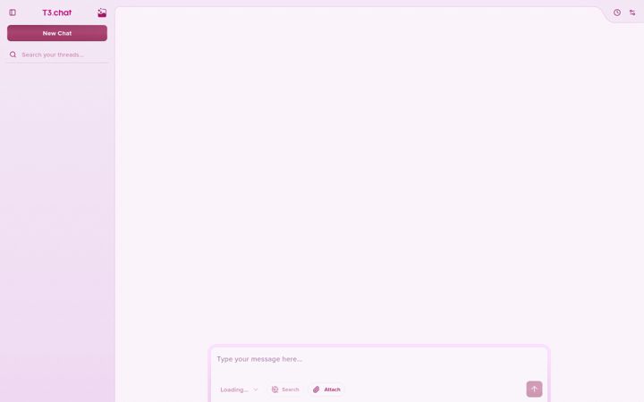 Screenshot of t3.chat