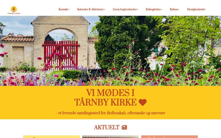 Ekrano kopija taarnbykirke.dk