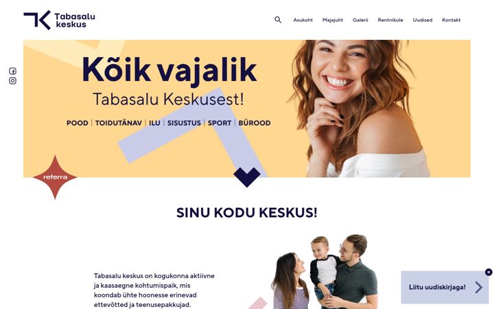 Screenshot of tabasalukeskus.ee