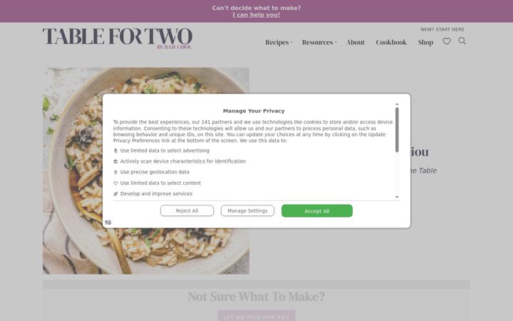 Screenshot of tablefortwoblog.com