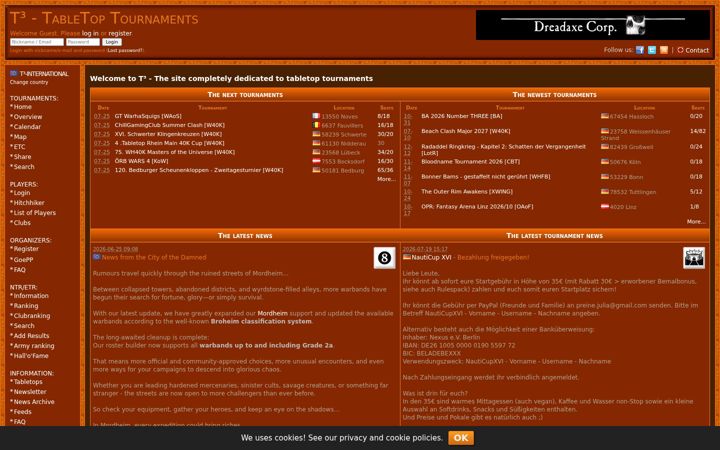 Screenshot of tabletoptournaments.net