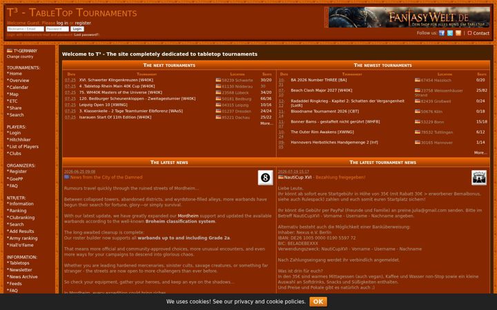 Screenshot of tabletopturniere.de