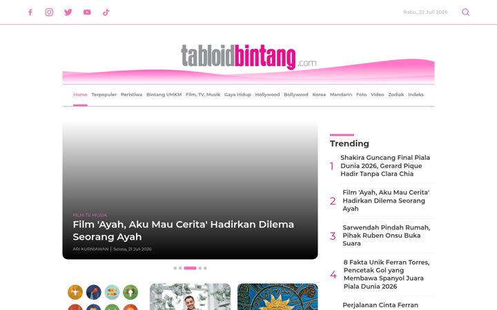 Screenshot of tabloidbintang.com