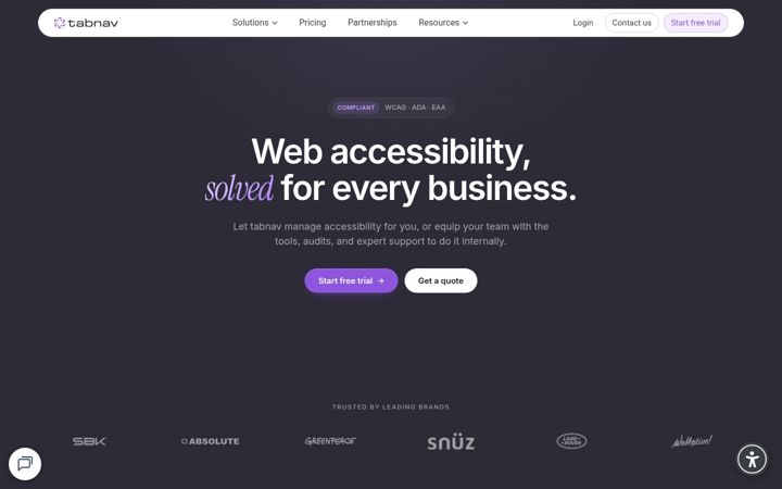 Screenshot of tabnav.com