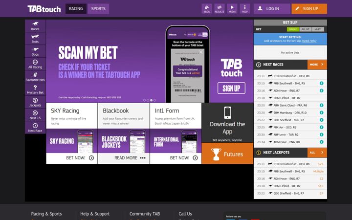 Screenshot of tabtouch.com.au