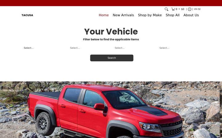 Screenshot of tacautoparts.com