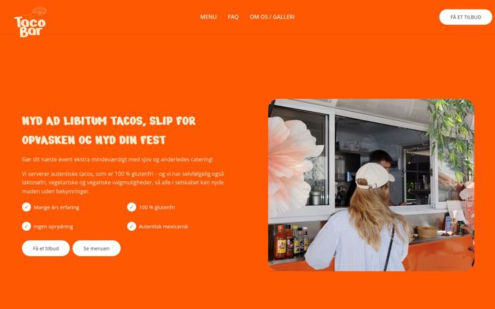 Screenshot of taco-bar.dk