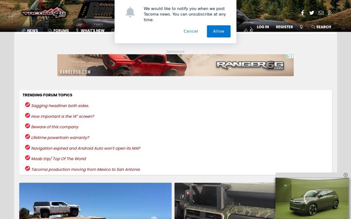 Screenshot of tacoma4g.com