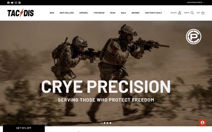 Posnetek zaslona tacticaldistributors.com